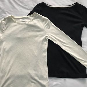 Plain Black and White Long Sleeves
